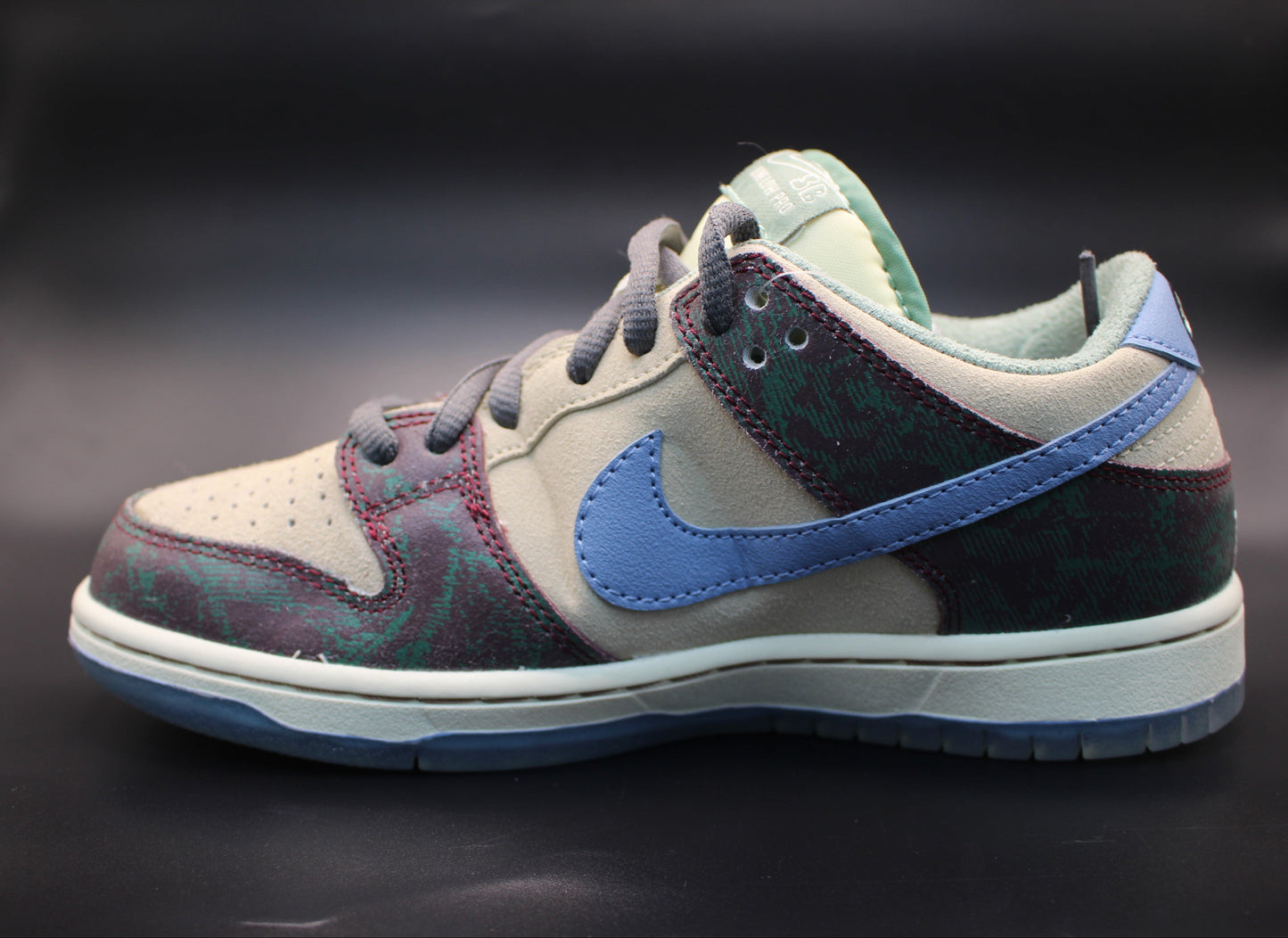 Multicolored sneaker with a blue Nike logo